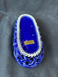 PRIMO'GI Cobalt Blue Ceramic Basket Woven Made in Italy