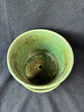 McCoy Green Pottery Greek Key Planter w/ Attached Saucer *Read Description*