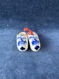 Delft Blue Pottery Pair of Miniature Mini Shoes Holland Netherlands