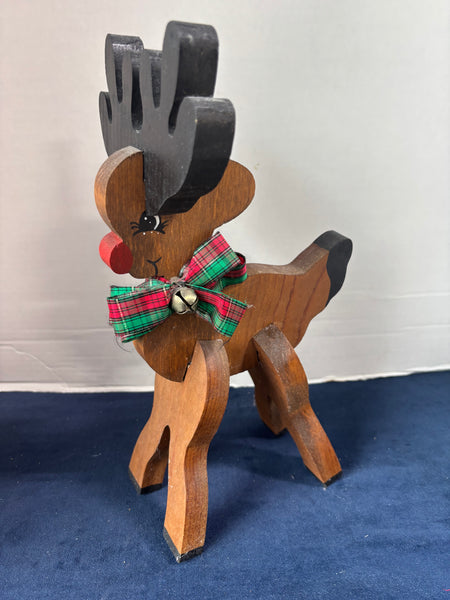 Wooden Rudolph the Red-Nosed Reindeer