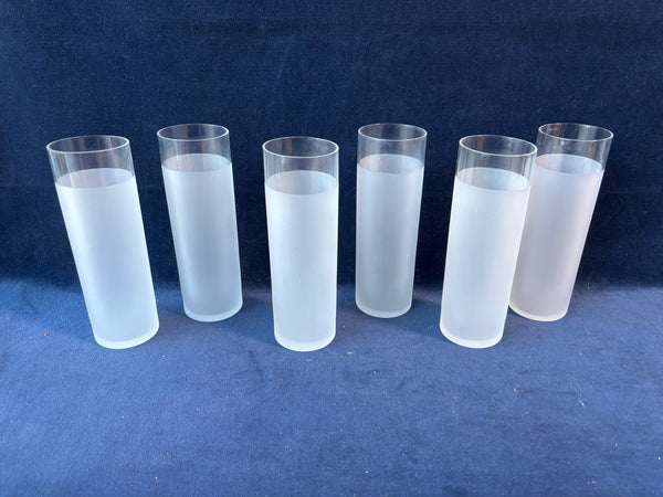 Set Of 6 High Ball Frosted Glasses