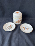 Royal Worcester Fox Hunt Pattern Cigarette Box Smoke Lot 3 PCs
