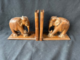 Hand Carved Elephant Bookends As Is*Read Description*