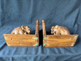 Hand Carved Elephant Bookends As Is*Read Description*