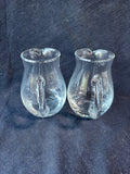 Lot Of 2 Small Clear Glass Water Pitchers