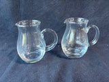 Lot Of 2 Small Clear Glass Water Pitchers