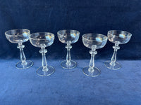 Set Of 5 Champagne Sherbet Glasses (2 Sets Available, Priced Individually)