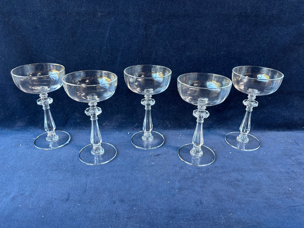 Set Of 5 Champagne Sherbet Glasses (2 Sets Available, Priced Individually)