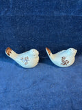 Brown And White Bird Salt And Pepper Shakers With Under Plate