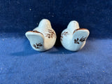 Brown And White Bird Salt And Pepper Shakers With Under Plate