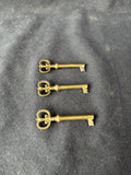 Lot Of 3 Brass Skeleton Keys