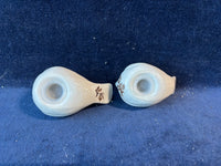Brown And White Bird Salt And Pepper Shakers With Under Plate
