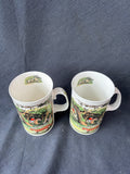 Pair Of Dunoon Fine Bone China Mugs English Fox Hunt