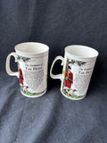 Pair Of Dunoon Fine Bone China Mugs English Fox Hunt