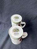 Pair Of Dunoon Fine Bone China Mugs English Fox Hunt
