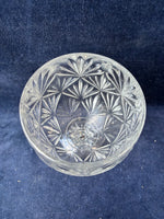 Egg-Shaped Footed Pedestal Clear Cut Glass Candy Dish