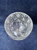 Egg-Shaped Footed Pedestal Clear Cut Glass Candy Dish