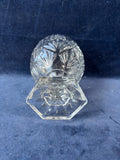 Egg-Shaped Footed Pedestal Clear Cut Glass Candy Dish