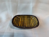 Williamsburg Restoration Stoneware Pottery Yellow And Brown Dish (A)