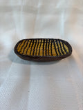 Williamsburg Restoration Stoneware Pottery Yellow And Brown Dish (A)