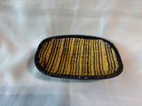 Williamsburg Restoration Stoneware Pottery Yellow And Brown Dish (B)