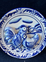 Bella Casa Plate By Ganz Blue And White Chicken Rooster Wall 3D Mini