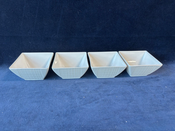Set Of 4 Roscher & Co Mesh Square Bowl Small Porcelain Dishes