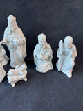 Fitz & Floyd Style White Porcelain 8-Piece Nativity Set