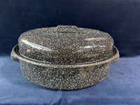 Black White Speckled Roaster Pan