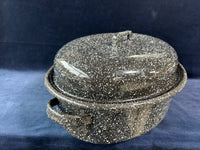 Black White Speckled Roaster Pan