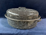 Black White Speckled Roaster Pan