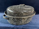 Black White Speckled Roaster Pan