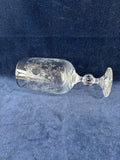 Set Of 4 Silver Toned Trim Etched Goblets (2 Sets Available, Priced Individually)