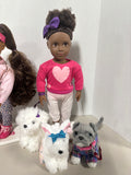 Pair Of My Life As Dolls W/ 4 Stuffed Puppies (D)