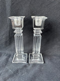 Pair Of Galway Clear Candlestick Holders