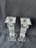 Pair Of Galway Clear Candlestick Holders