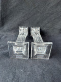 Pair Of Galway Clear Candlestick Holders