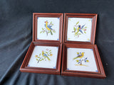 Set Of 4 Delftware Dutch Westraven Style Framed Ceramic Tiles