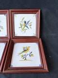Set Of 4 Delftware Dutch Westraven Style Framed Ceramic Tiles