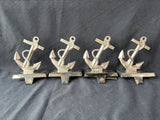 Set Of 4 Silver Toned Anchor Stocking Holders