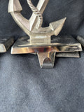 Set Of 4 Silver Toned Anchor Stocking Holders