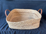 Woven Straw Basket W/Handles