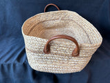 Woven Straw Basket W/Handles