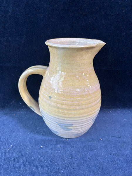 Glazed Pottery Pitcher Signed