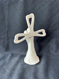 Ceramic Wedding Cake Topper Couple Floral Cross