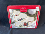 Lenox Winter Greetings Christmas Tree Divided Serving Dish