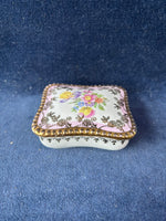 Dresden China Floral Trinket Box