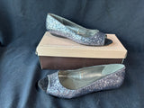 Bandolino Women’s Size 8M Open Toe Sequin Flats (CC)