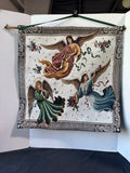 Angel Trio Christmas Jacquard Tapestry Wall Hanging
