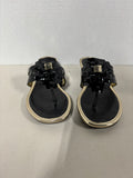 Anne Klein Akirisa Black/Gold Wedge Sandal iFlex Jeweled Slide Women's 8 M (DD)